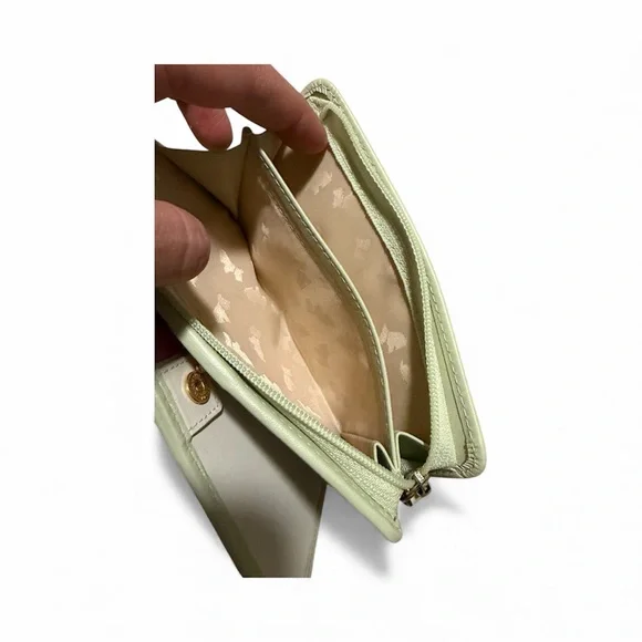 RADLEY LONDON Heritage Dog Outline Leather Bifold Wallet Purse New Light Green - Picture 4 of 6